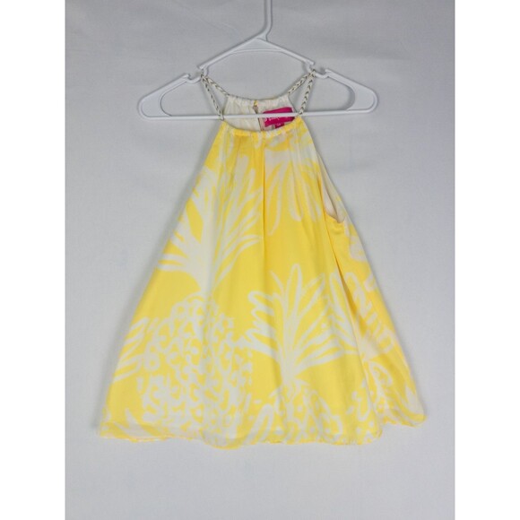 Lilly Pulitzer‎ Sleeveless Halter Blouse Womens SP Yellow Target Collab Coastal - Picture 1 of 7